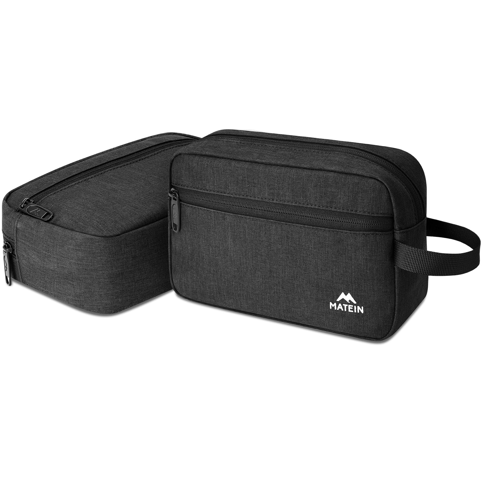 **Matein 2-Pack Waterproof Travel Toiletry Bag for Men – Durable Dopp Kit & Shaving Organizer – Compact Bathroom Essentials Pouch – Ideal for Camping, Gym & Business Trips – Perfect Gift for Travelers (Black)**