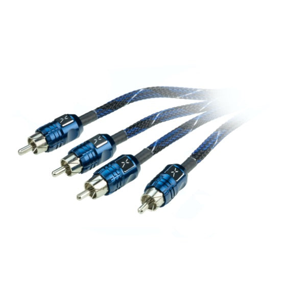 EFX by Scosche D12X4 - 12-Foot 4-Channel Twisted Multi-Core Car Audio RCA Cables for Amplifiers & Subwoofers - Premium Sound Quality for Car Stereo Systems