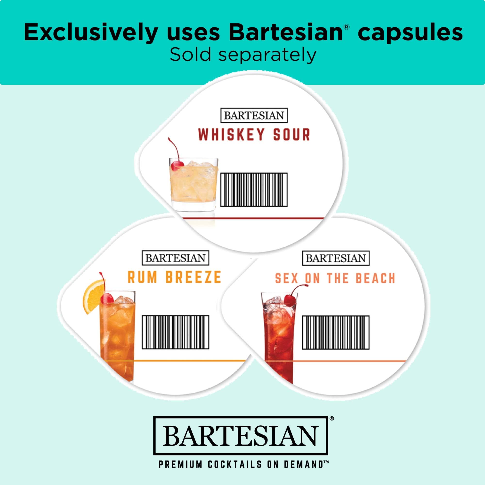 BLACK+DECKER BEHB101 Cocktail Maker Machine - Bartesian Capsule Compatible Drink Maker for Home Bar & Parties | Perfect for Entertaining & Mixing Cocktails