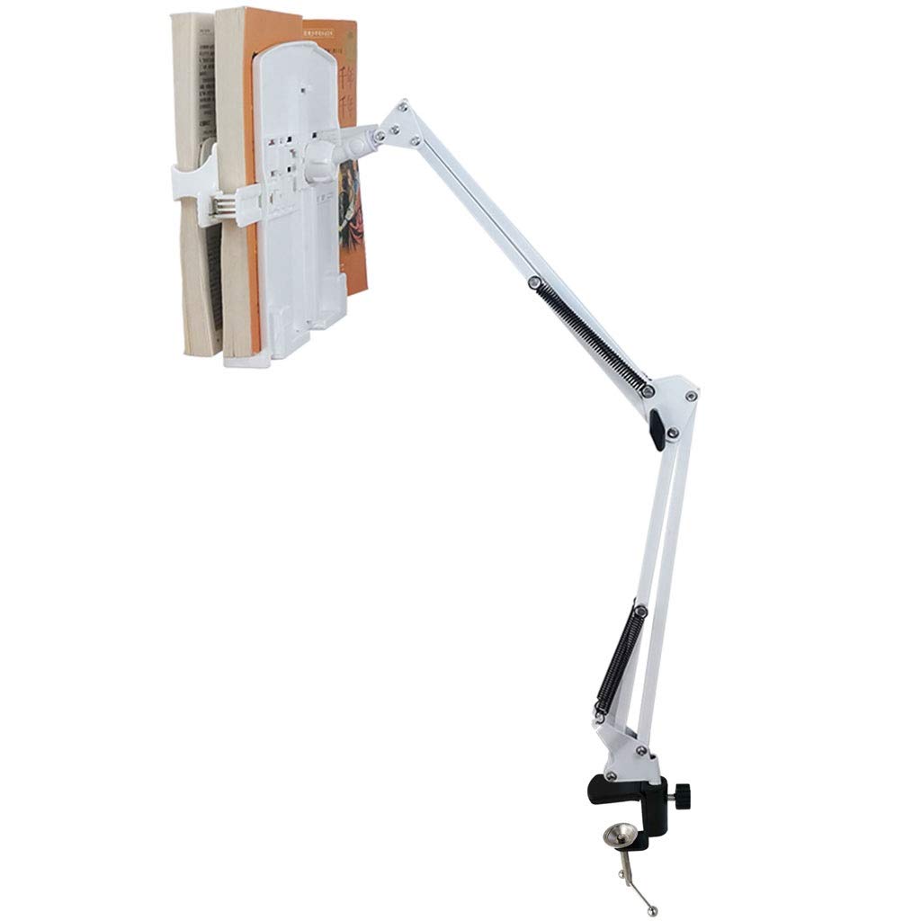 Pink Metal Book Stand Holder for Desktop Reading - Adjustable Book Shelf for Students, Books, Tablets & Phones - Perfect for Study, Office & Home Use