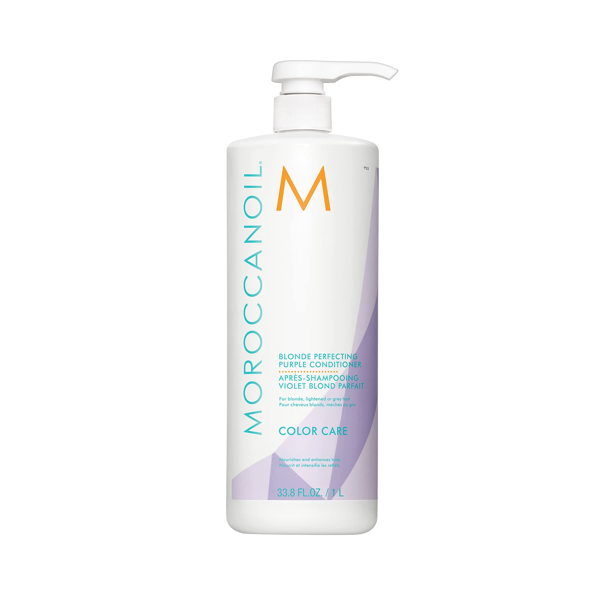 Moroccanoil Blonde Perfecting Purple Conditioner for Blonde & Silver Hair - Tones Brassiness & Enhances Shine - Perfect for Color-Treated & Highlighted Hair