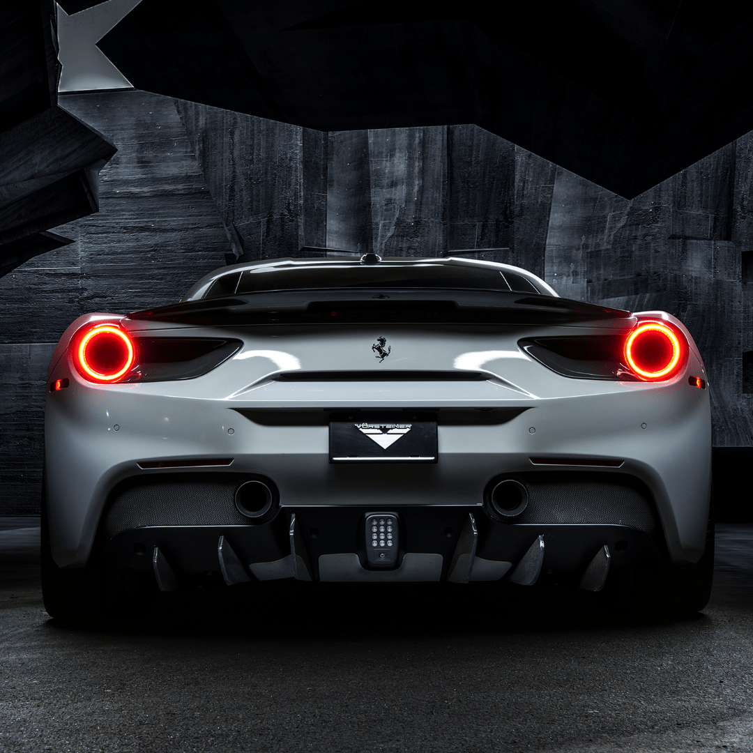 Ferrari 488 Diavolo Carbon Fiber Rear Diffuser Fins - 6 Piece Set for Enhanced Aerodynamics & Style | Perfect for Track Days & Car Shows