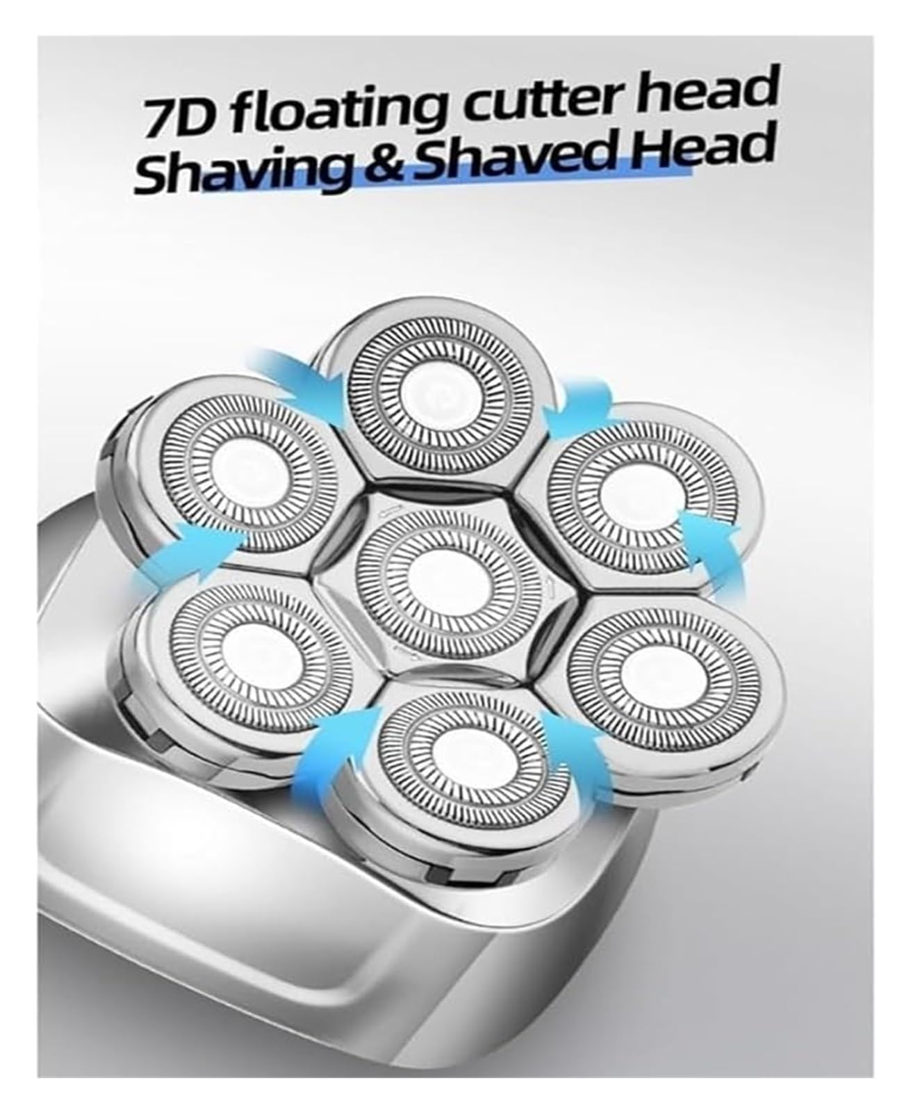 6-in-1 Rechargeable Electric Razor for Men - Wet/Dry Shaver with LED Display, Hair Trimmer & Beard Clipper for Bald Head & Facial Grooming - Perfect for Travel, Gym & Daily Shaving Routine