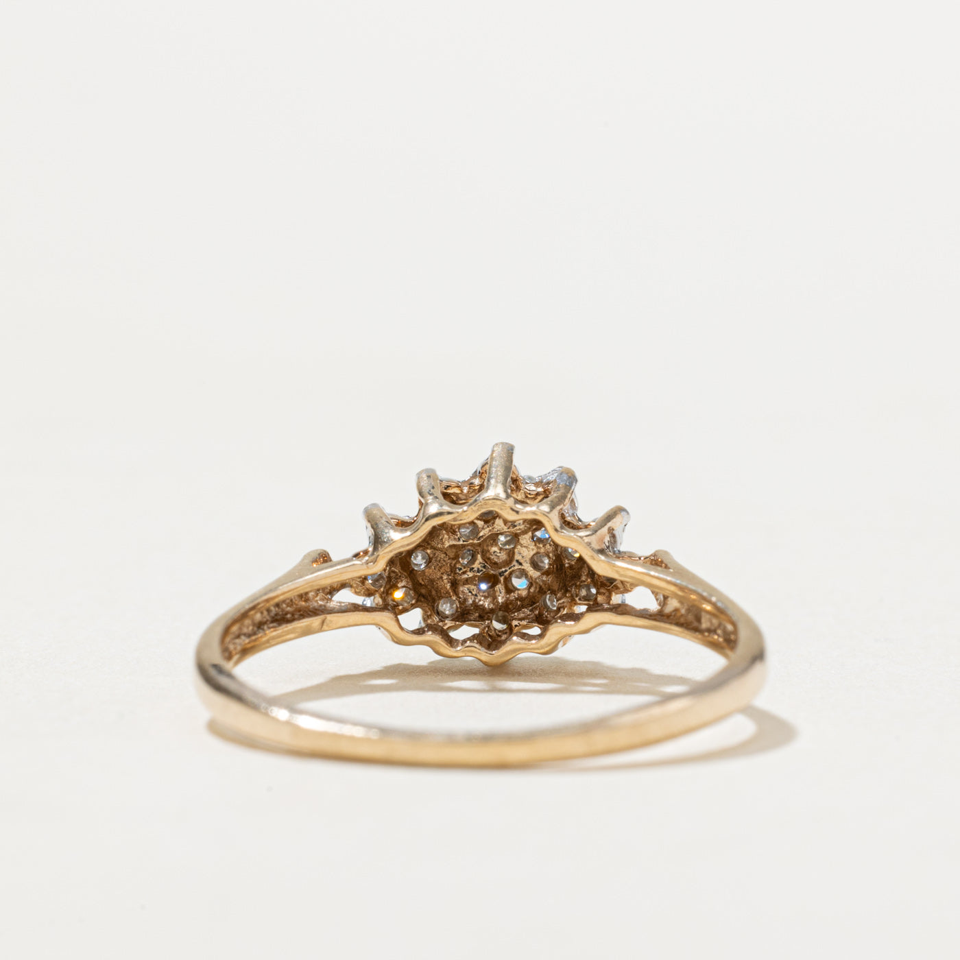 0.12ctw Diamond Cluster Ring for Women - Size 6.5 | Elegant Wedding, Engagement & Anniversary Jewelry Gift