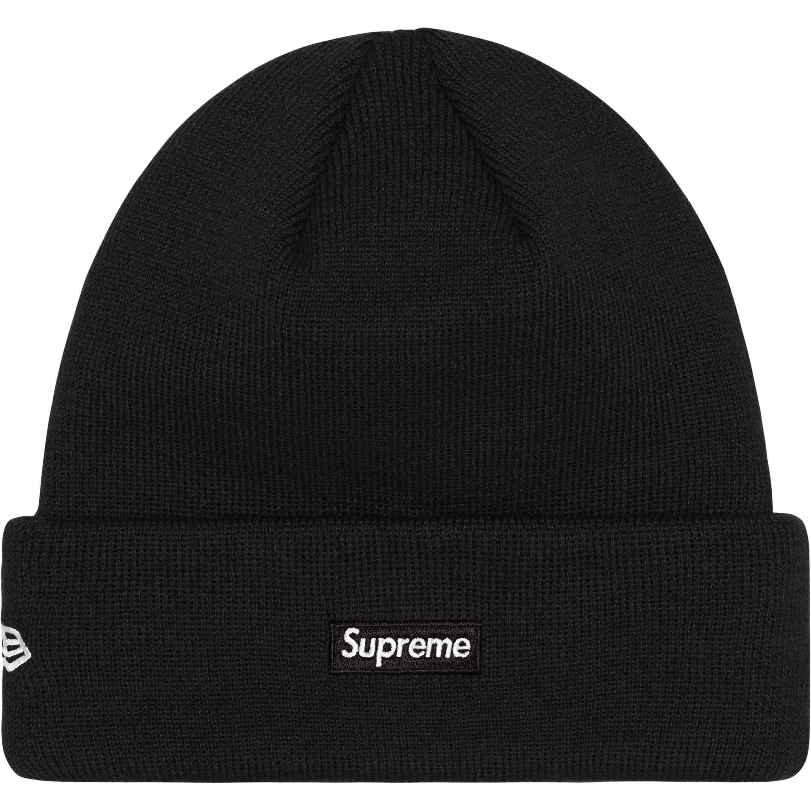 Supreme New Era® Beanie - Black Winter Hat for Men & Women - Warm Knit Skull Cap for Cold Weather, Outdoor Sports & Streetwear Fashion