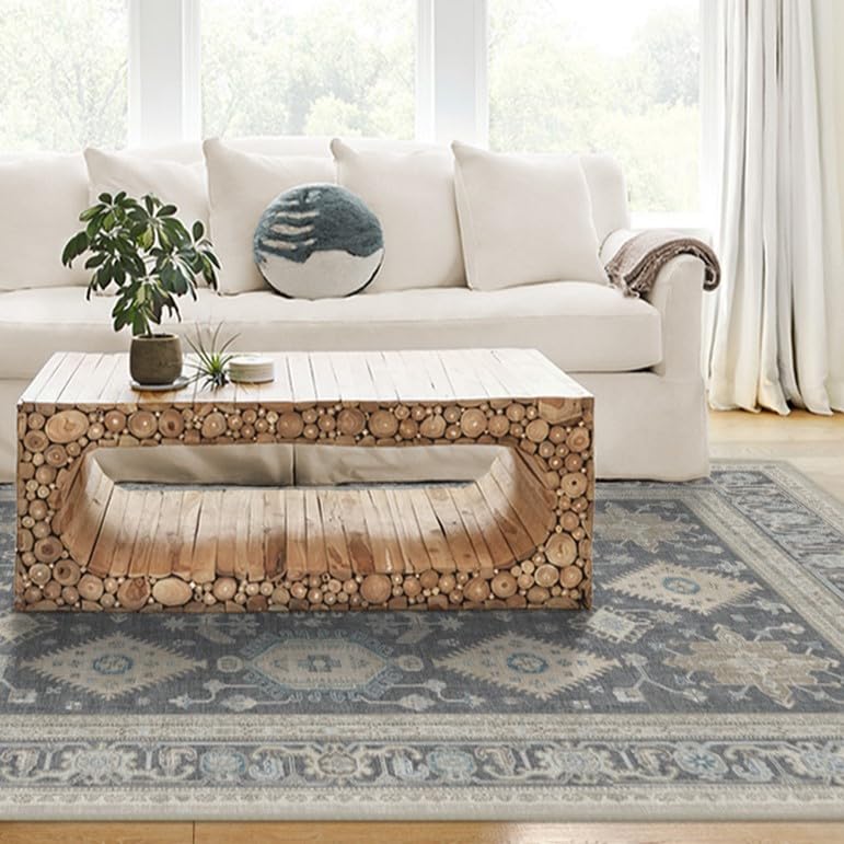Ruggable Washable 5x7 Area Rug - Cambria Abalone Pattern | Premium Non-Slip Living Room, Bedroom, Kitchen Rug | Office & Classroom Carpet with Gripper Pad | Perfect for High-Traffic Areas & Pet-Friendly Homes