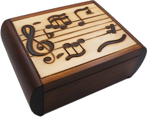 Secret Wooden Puzzle Box for Music Lovers - Handcrafted Brain Teaser Gift for Adults - Perfect for Home Decor, Game Nights & Unique Gifts