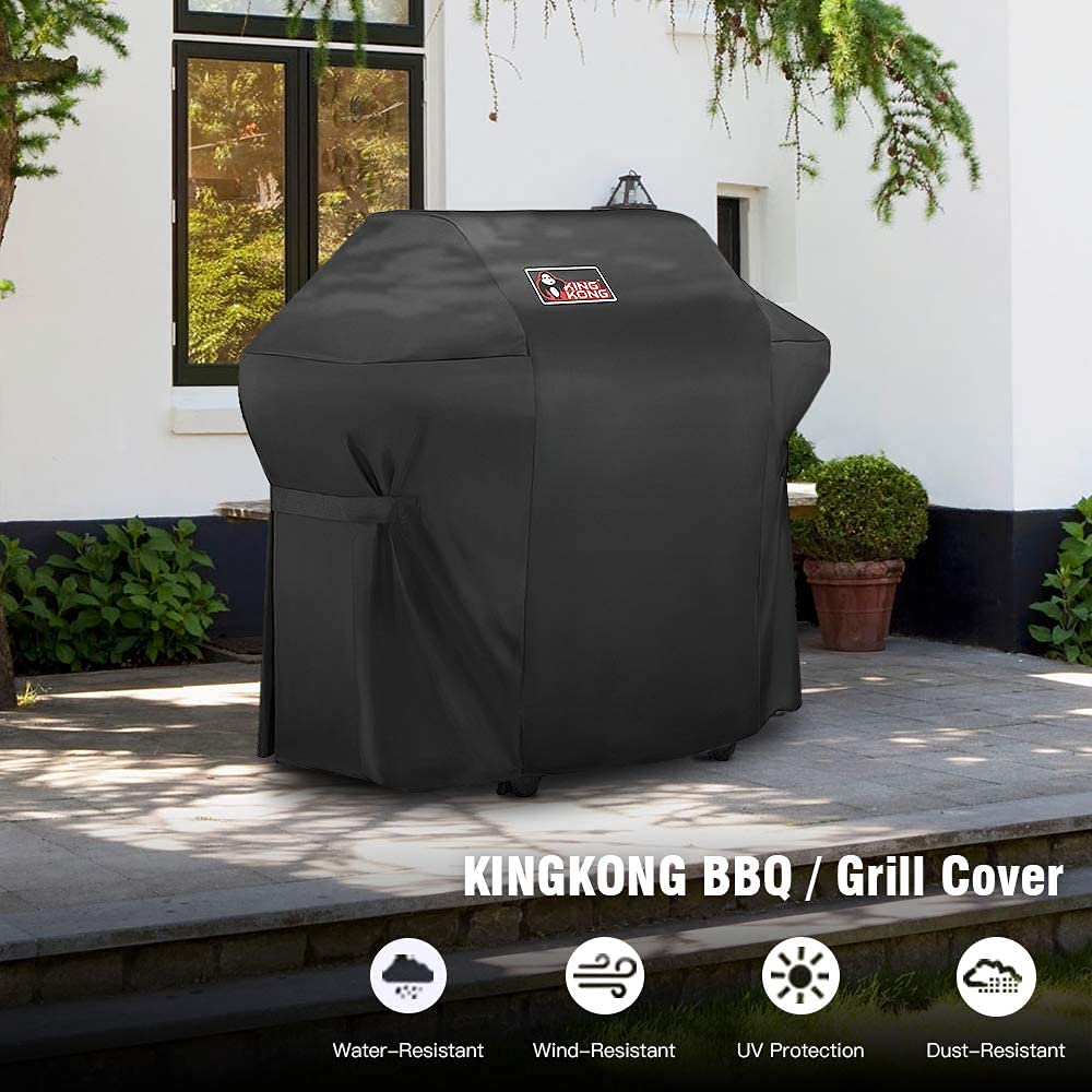 Weber Spirit 200 & 300 Series Gas Grill Cover with Grill Brush, Tongs & Meat Thermometer - Heavy Duty Waterproof BBQ Protection for Outdoor Cooking & Backyard Parties