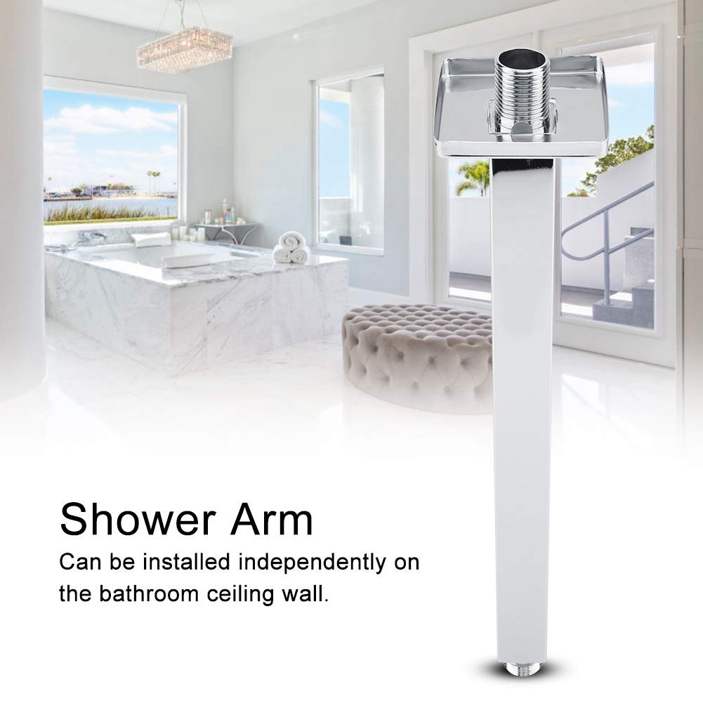 TOPINCN 16 Inch Stainless Steel Shower Arm Extension - Wall Mount Ceiling Shower Pipe for Bathroom, Adjustable Long Shower Head Extension with Durable Finish (Perfect for Modern Bathroom Renovations & Spa-Like Shower Experience)