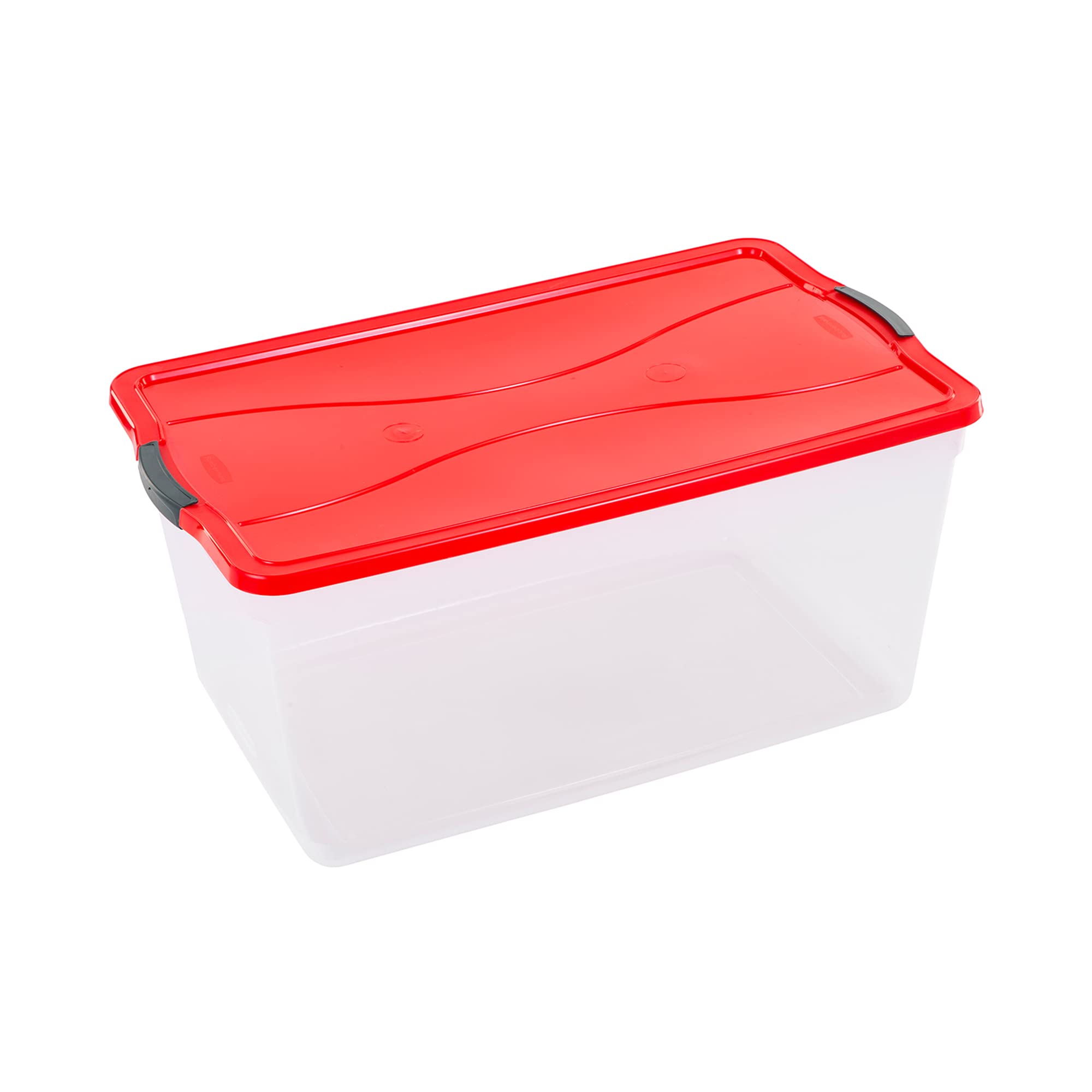 Rubbermaid Clear Plastic Holiday Storage Bins with Latching Lids & Handles - 4 Pack Organizer Totes for Christmas Decorations, Seasonal Items & Office Supplies - Perfect for Home Storage, Garage Organization & Workplace Use