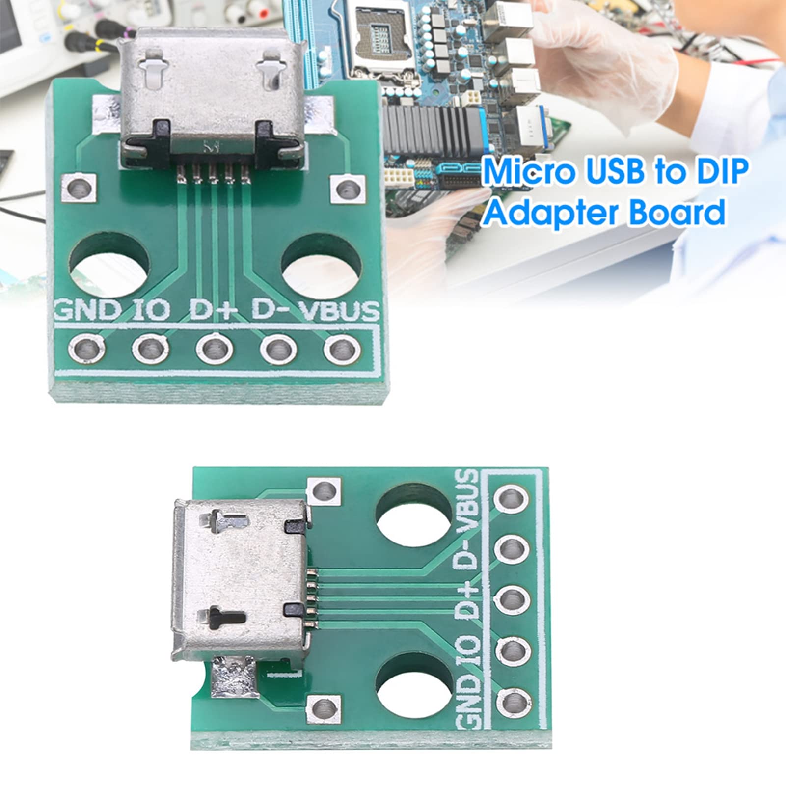 10PCS Micro USB Female to DIP Adapter Board - 5 Pin 2.54mm Pitch Converter for DIY Projects, USB Power Supply & Breadboard Prototyping | Perfect for Arduino, Raspberry Pi & Electronics Development