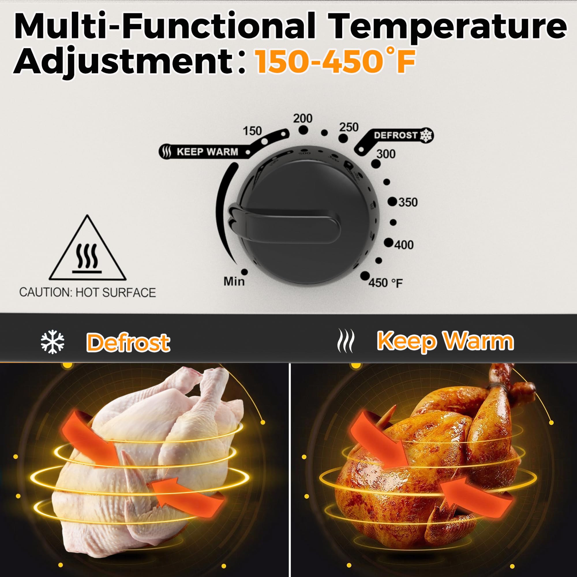 14 Quart Electric Roaster Oven with Self-Basting Lid & Stainless Steel Pan - Perfect for Thanksgiving Turkey, Holiday Roasts, and Large Family Gatherings