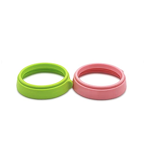 Comotomo Baby Bottle Collar Rings Replacement - 4 Pack Green Silicone Neck Rings for Comotomo Feeding Bottles | Perfect for Travel, Daycare & On-the-Go Feeding