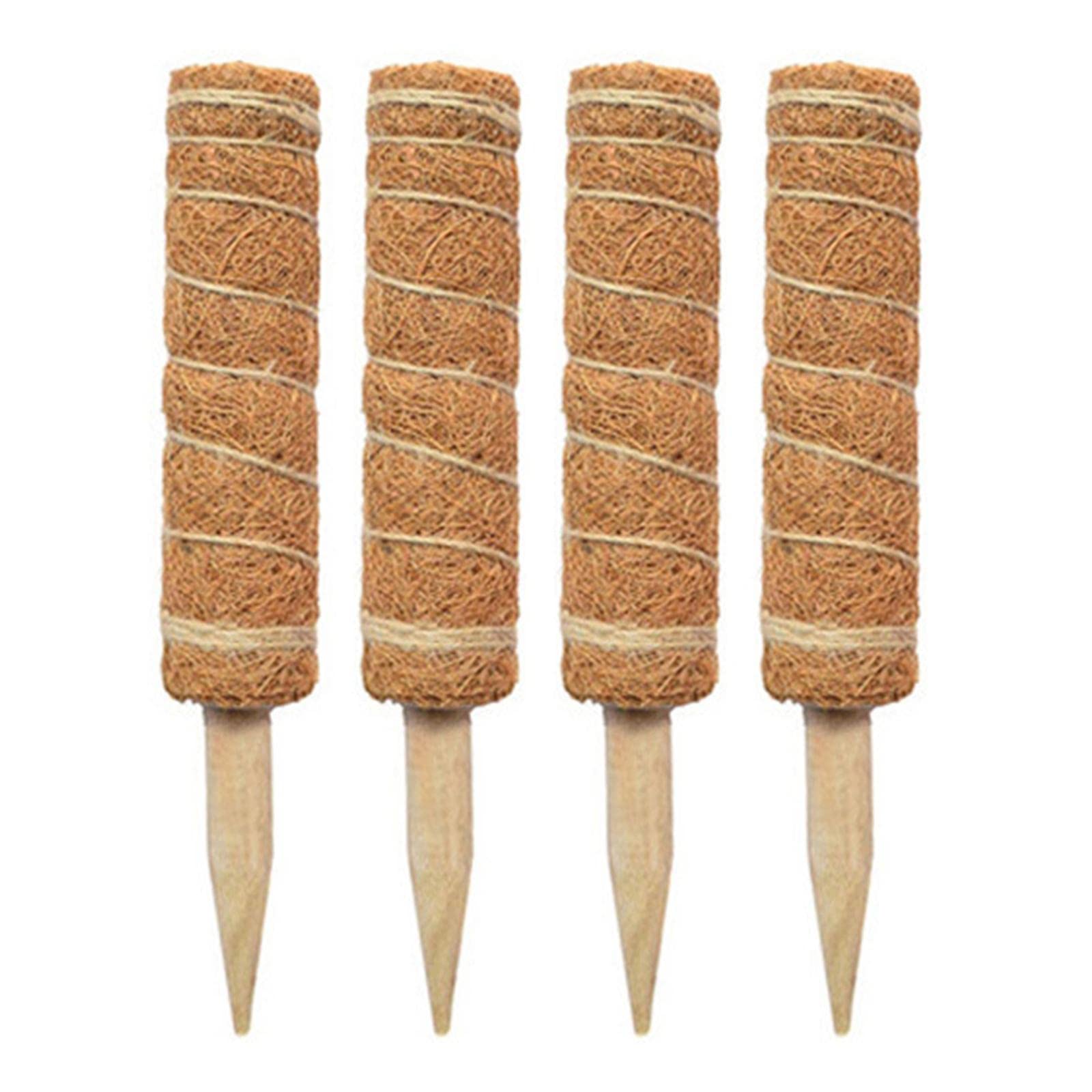 MagiDeal 4Pcs Natural Coir Plant Pole Extension - 50cm Climbing Rod for Indoor/Outdoor Plants, Ivy, Pothos & Monstera | Perfect for Garden, Balcony & Vertical Gardening