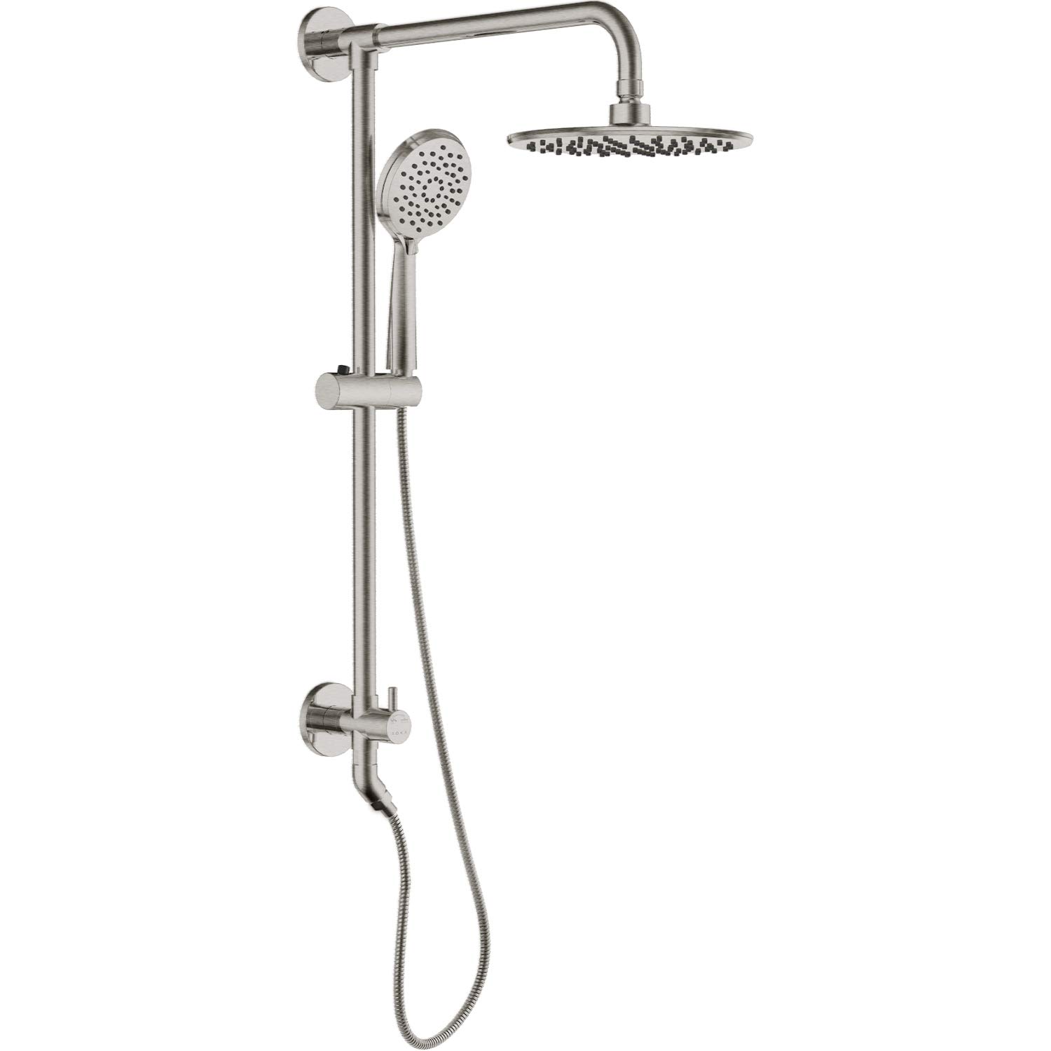 9 Inch Rain Shower Head with Handheld Combo - 3-Setting Brushed Nickel Shower System with Slide Bar & Hose - Perfect for Spa-Like Relaxation in Modern Bathrooms