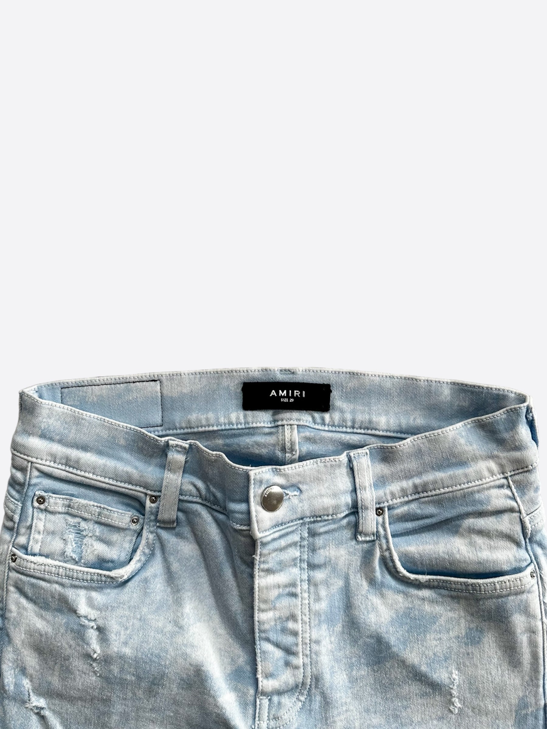 Amiri Mineral Wash Blue Patch MX1 Jeans - Premium Distressed Denim for Men | Streetwear & Casual Style | Perfect for Night Out and Urban Fashion