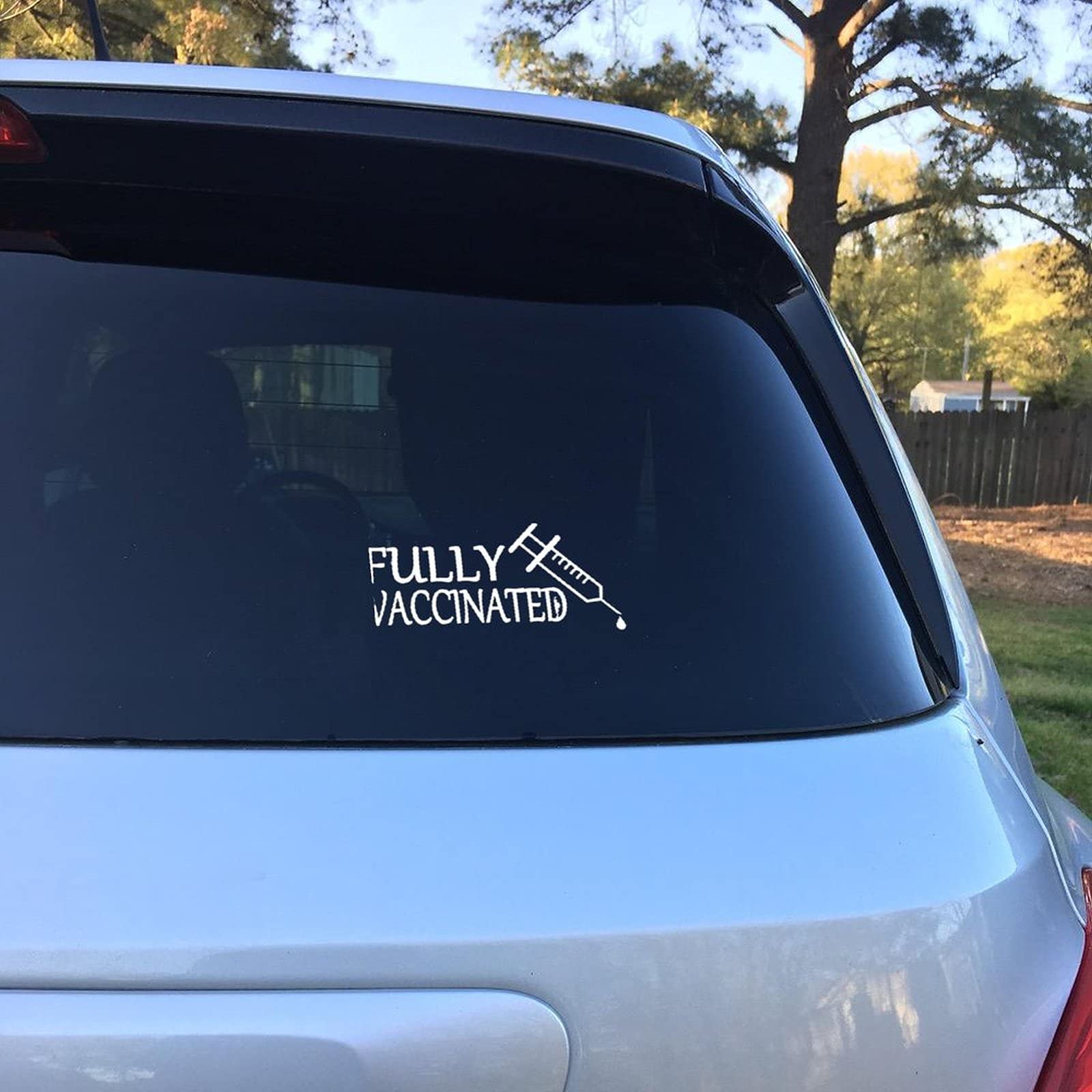 Fully Vaccinated Vinyl Wall Sticker Decal - Removable Home Decor for Windows, Living Room, Bumper, Laptop, Tumbler & Bathroom - Perfect for Office, Nursery & Dorm Room Decorations