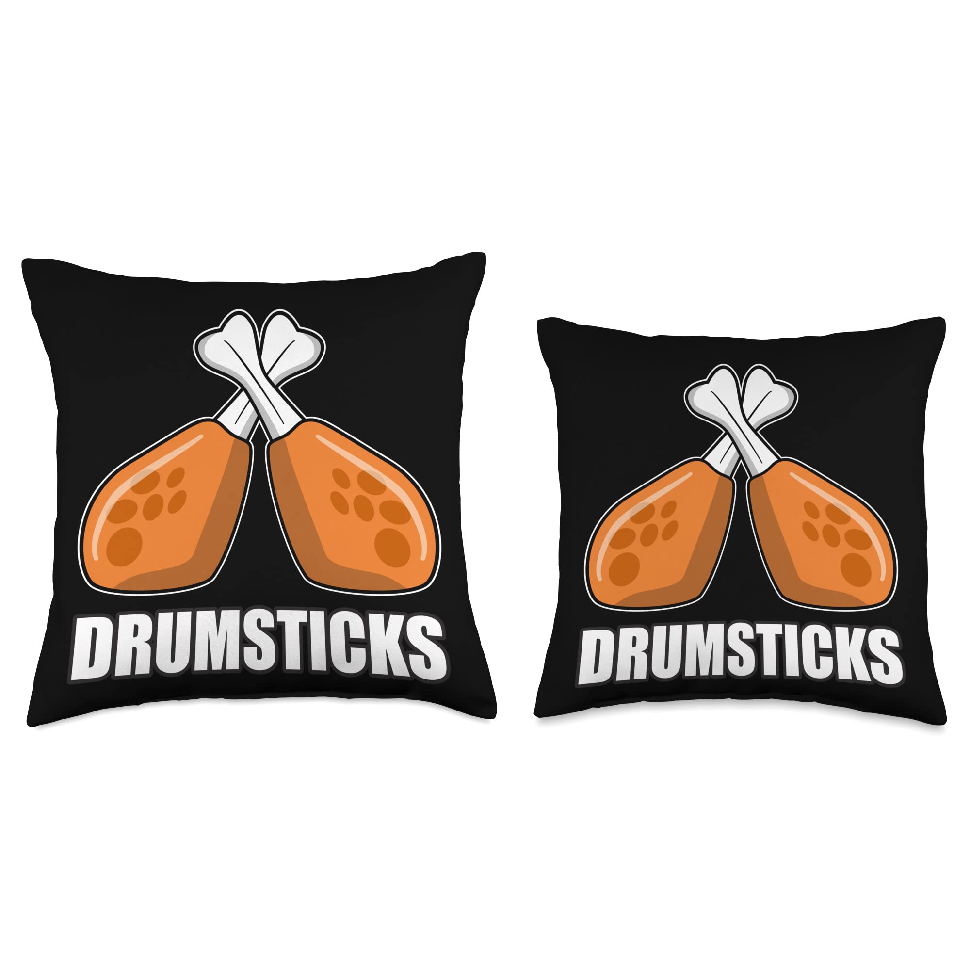 BBQ Chicken Drumsticks Throw Pillow - Funny Drummer Gift & Unique Home Decor for Music Lovers - Perfect for Living Room, Bedroom, or Studio Decor