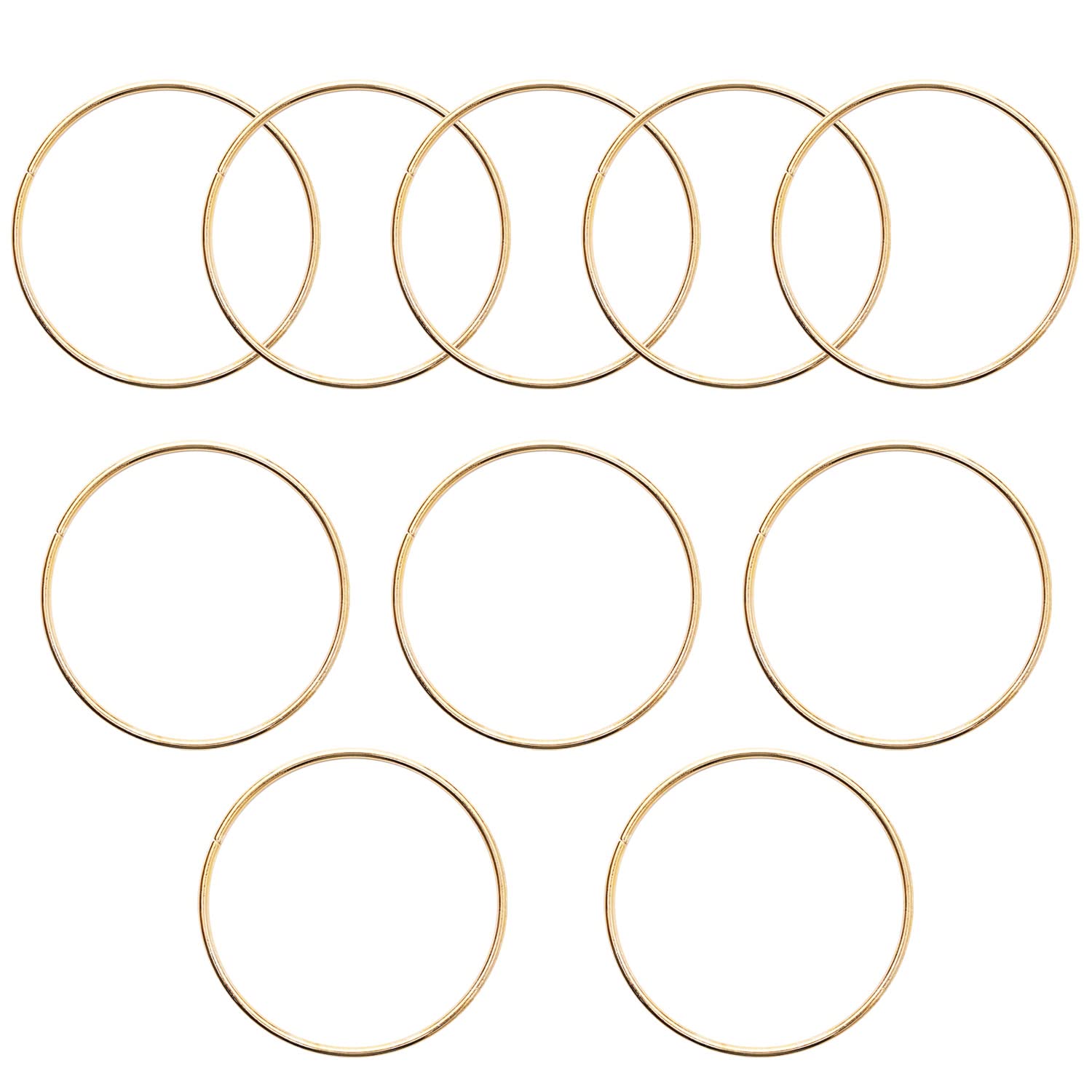 2.5 Inch Dream Catcher Rings - 10Pcs Gold Metal Hoops for Macrame & DIY Crafts - Perfect for Wall Decor & Gift Making