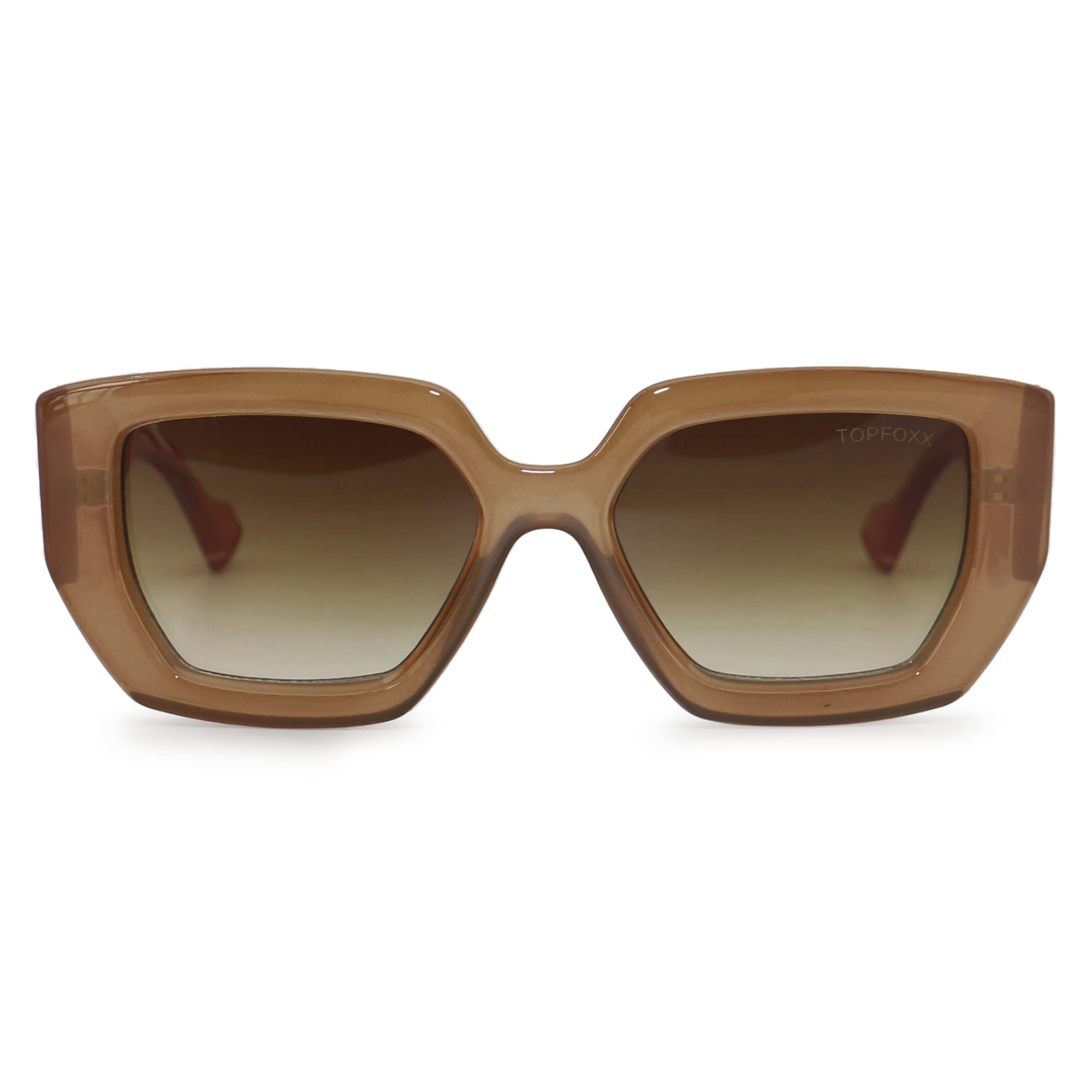 TOPFOXX - Incognito Square Oversized Women's Designer Sunglasses | UV400 Protection | Eco-Friendly Sustainable Fashion | Perfect for Beach, Driving & Outdoor Activities