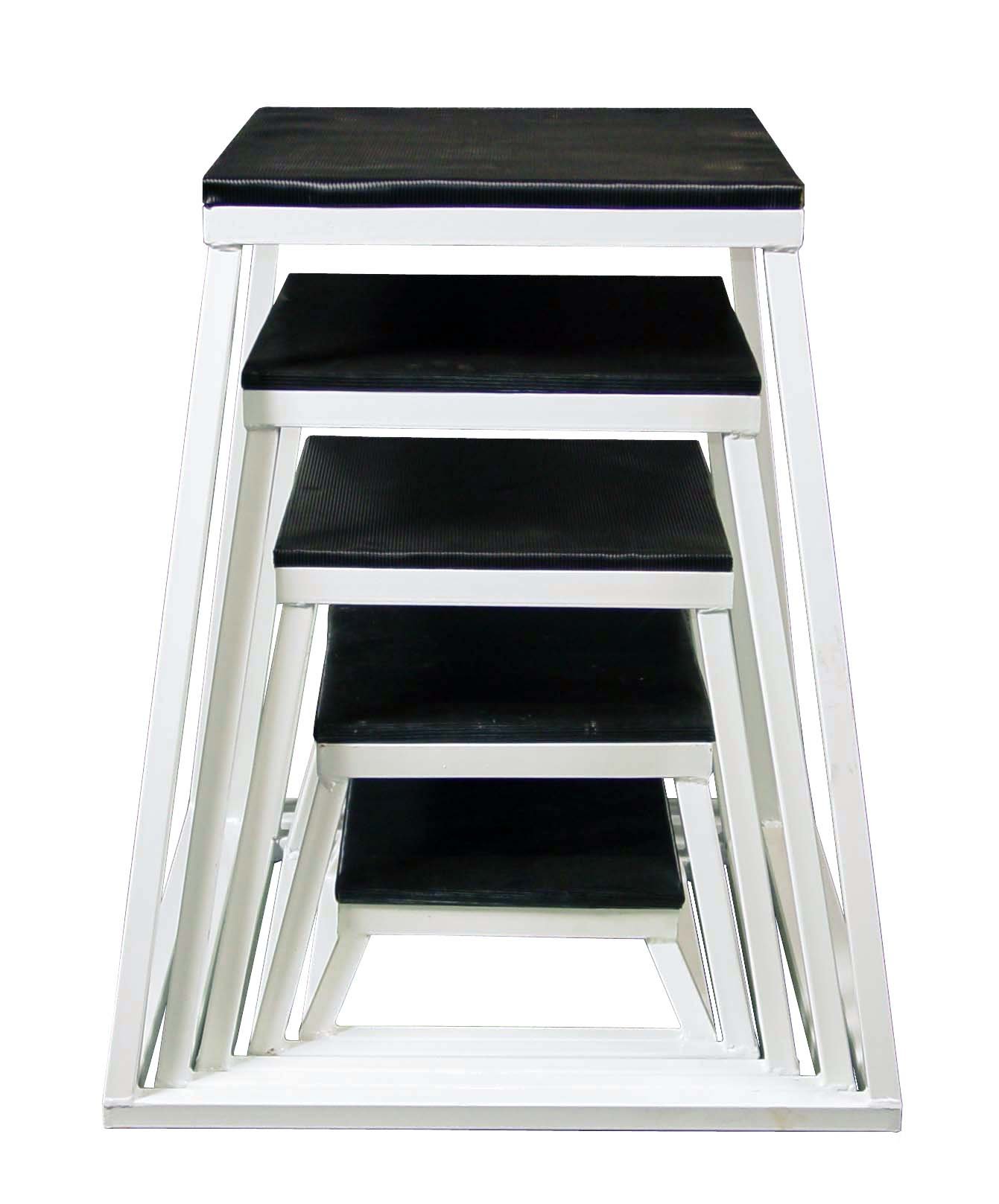 Premium Ader White Plyometric Jump Box Set - Adjustable Height 12/16/20/24 Inch for CrossFit, HIIT & Home Workouts - Sturdy & Non-Slip Training Equipment for Athletes & Fitness Enthusiasts