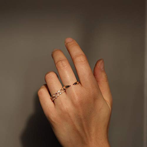 14K Gold Open Cuff Ring - Minimalist Solid Gold Stackable Ring for Women | 10K & 14K Yellow Gold Layering Jewelry | Perfect for Everyday Wear, Stacking & Special Occasions