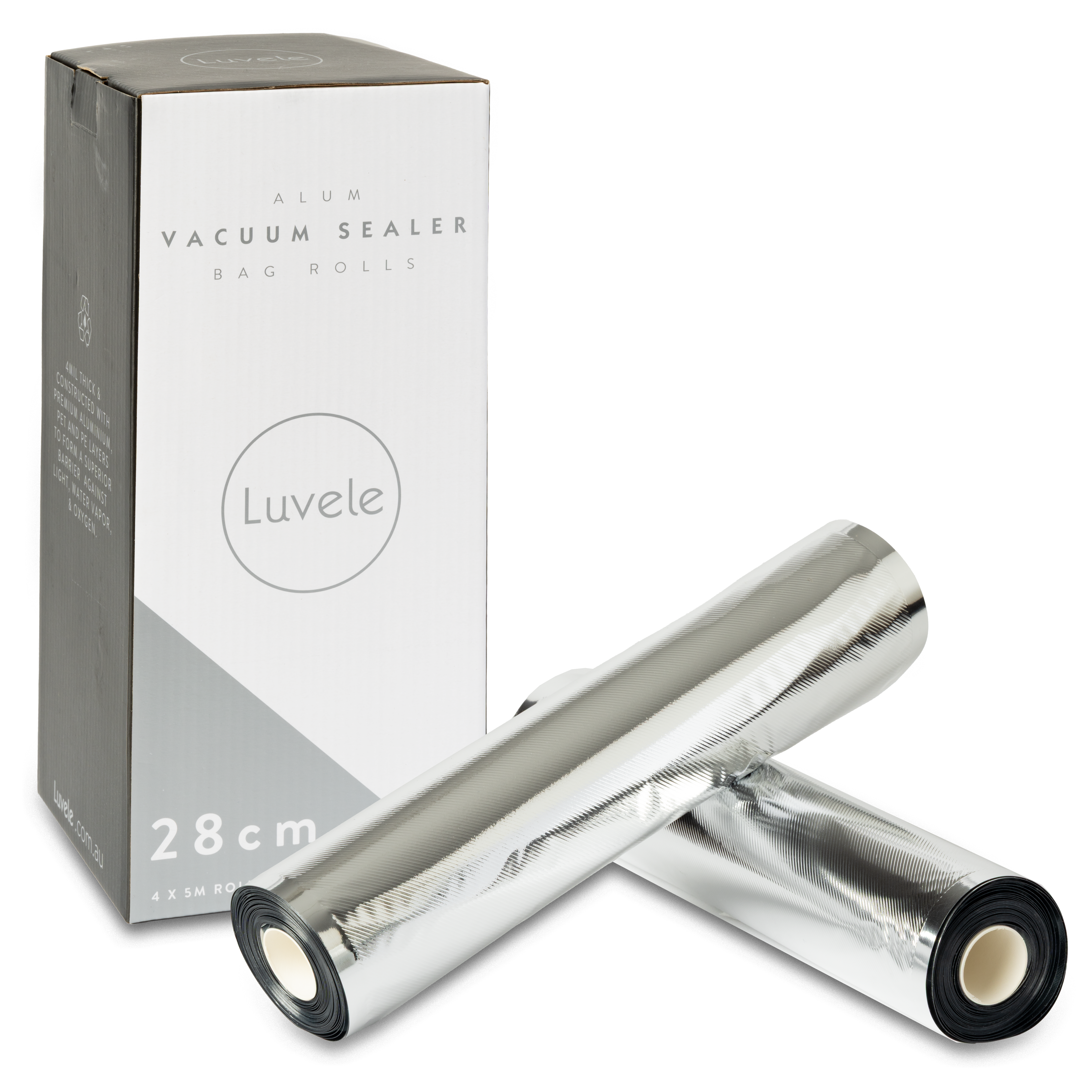 Premium Aluminium Vacuum Sealer Bags Rolls - 28cm x 20m Mylar Bags for Food Storage | Airtight & Durable | Ideal for Sous Vide, Freezing, and Long-Term Food Preservation