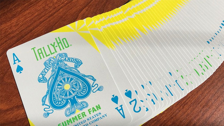 Tally Ho Fan Back Summer Playing Cards - Premium Quality for Poker, Magic Tricks & Cardistry | Perfect for Outdoor Games, Travel & Parties