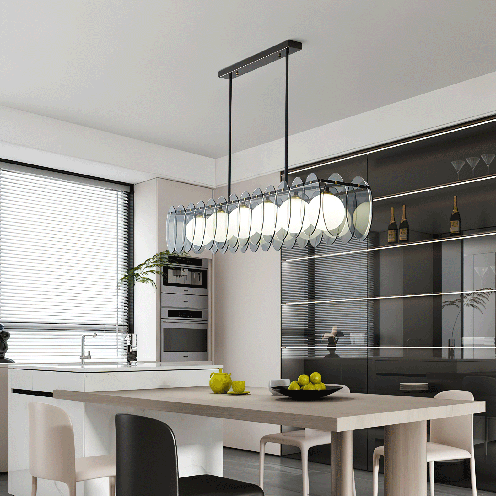 Crystal Glass Ball Chandelier - Modern Molecular Pendant Light for Dining Room, Living Room & Bedroom Decor