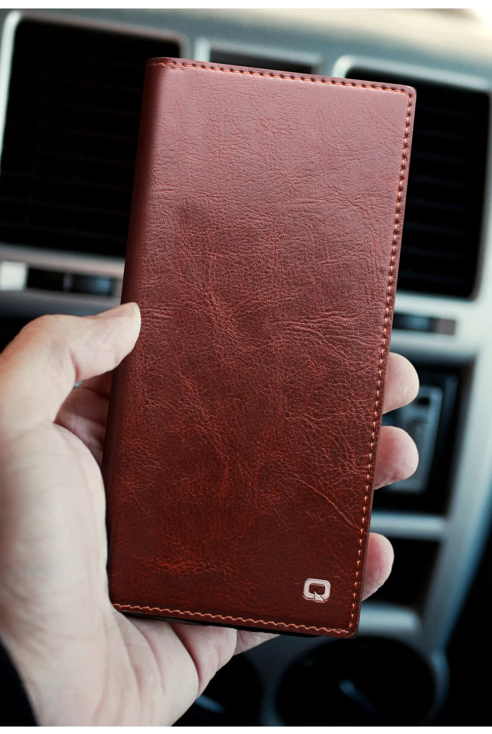 Samsung Galaxy S25 Ultra Genuine Leather Wallet with Card Slots - Stylish Retro Design for Men & Women - Perfect for Everyday Use, Travel, and Business