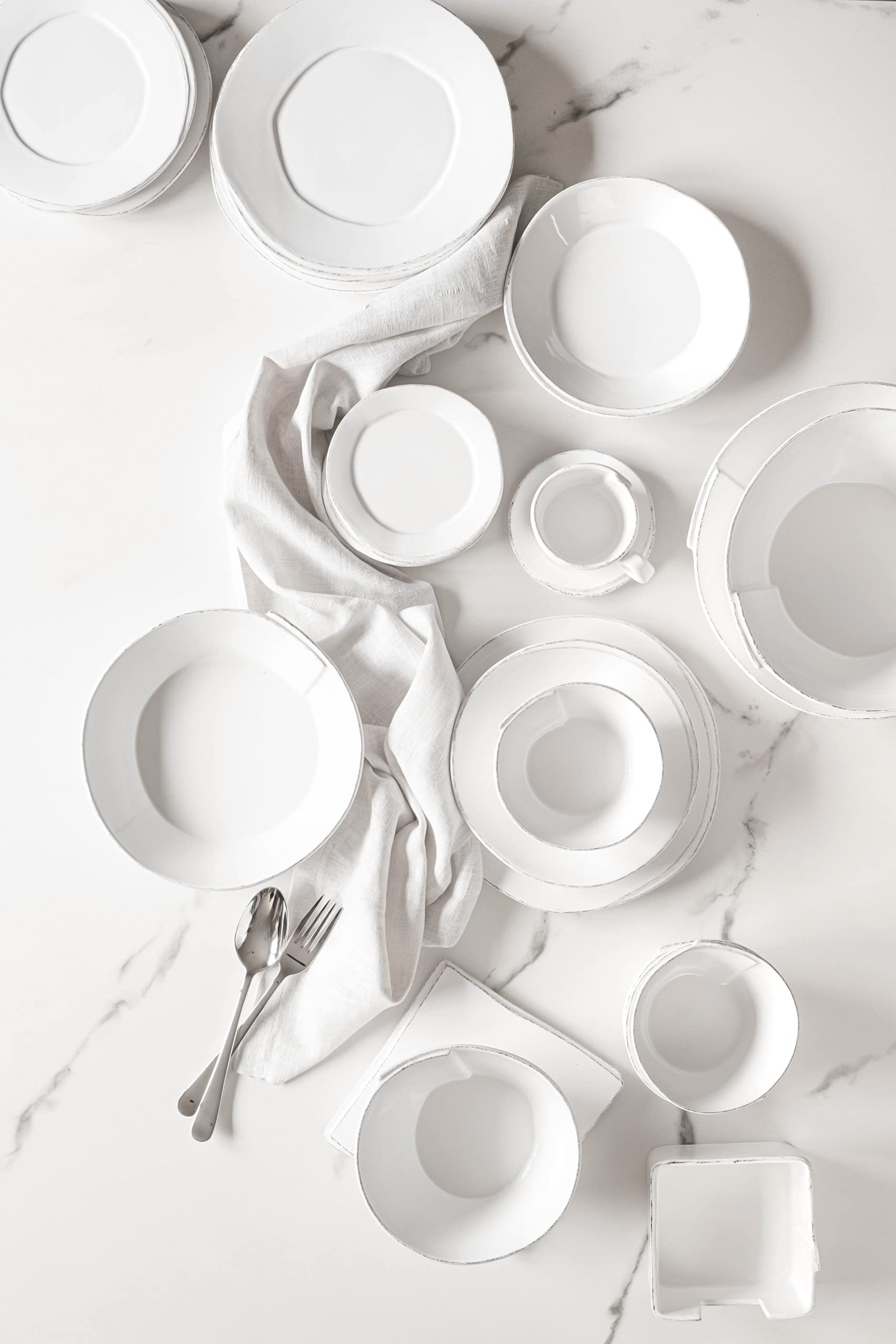 Vietri Lastra White Salad Plate Set of 4 | 8.75