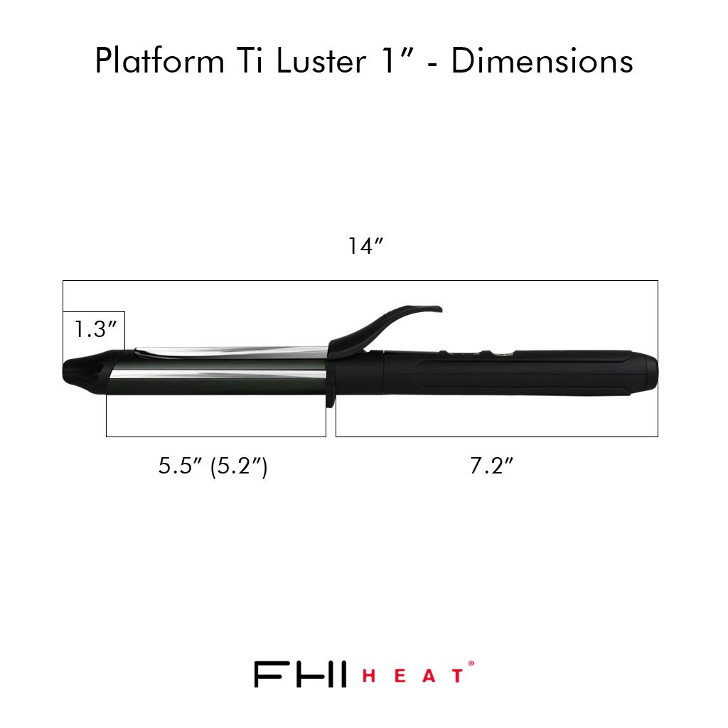 FHI Heat Platform Ti Luster - 1 Inch Titanium Professional Curling Iron for Salon-Quality Waves & Curls - Perfect for Home Styling & Professional Use
