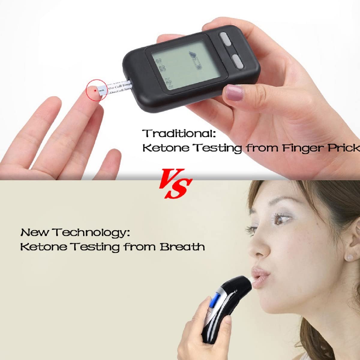 Premium Ketone Breathalyzer - High Accuracy Digital Ketone Meter for Ketosis Testing with 10 Disposable Mouthpieces (Black) | Ideal for Keto Diet, Weight Loss & Diabetes Management