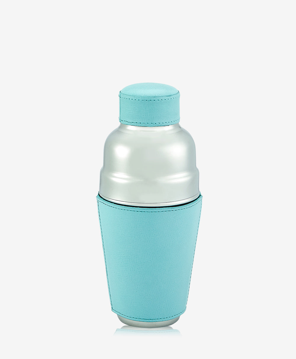 Premium Cocktail Shaker Set - Vintage Robins Egg Blue with Embossed Leather Design - Perfect for Home Bars, Parties & Mixology Enthusiasts