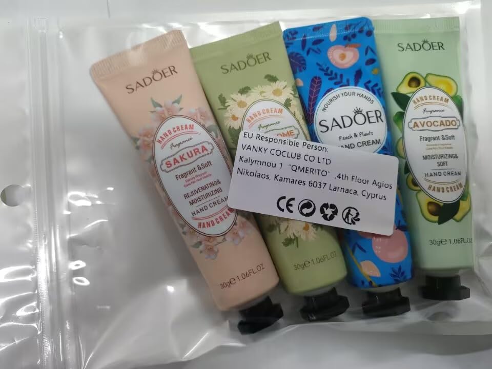 Mini Hand Cream Set - 4 Pack Moisturizing & Repairing Hand Creams for Dry Skin - Perfect for Travel, Office, and Home Use