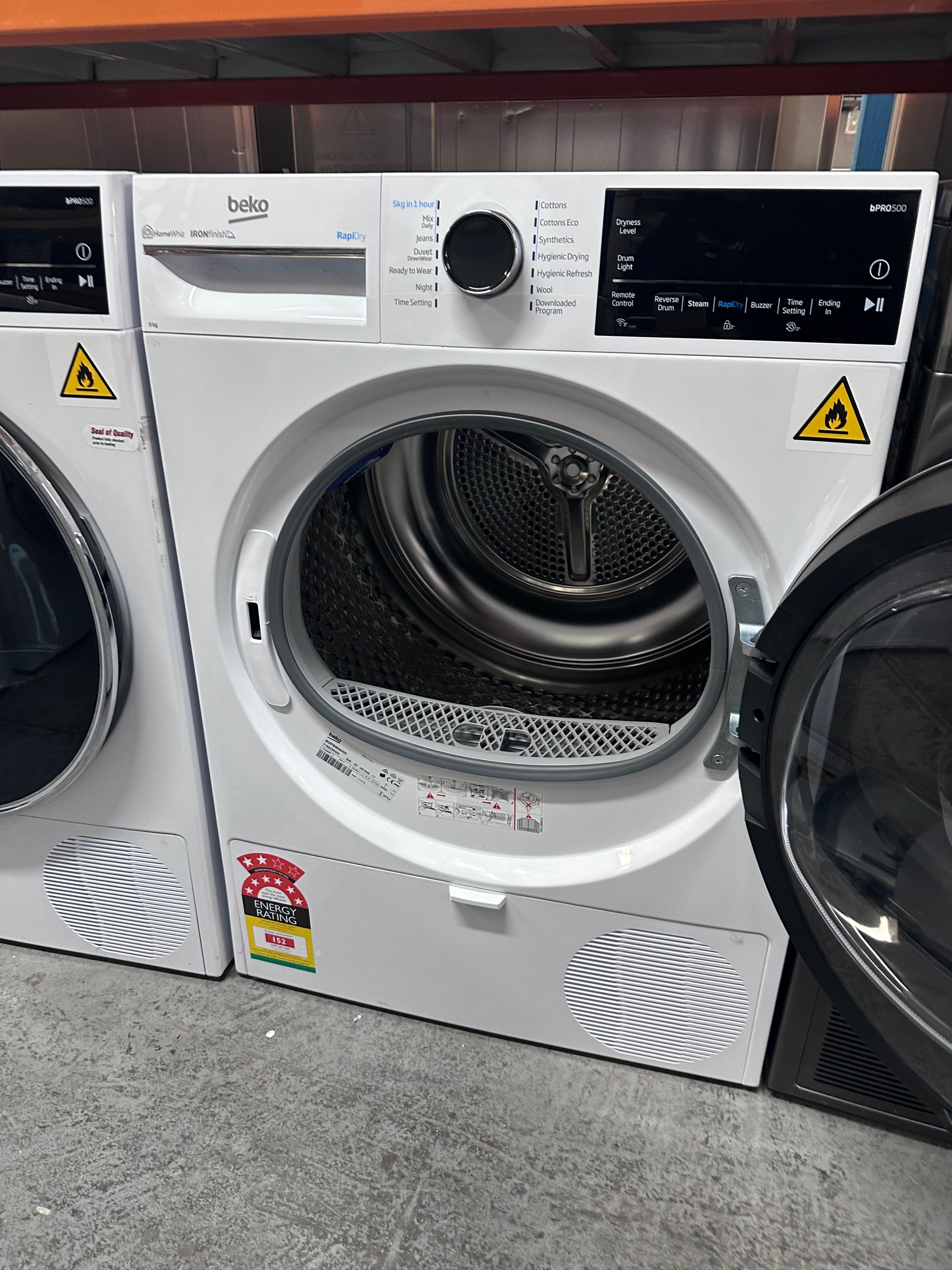 Beko BDPB904HW 9kg Hybrid Heat Pump Dryer - Energy Efficient White Laundry Dryer [Factory Second] for Apartments & Small Homes