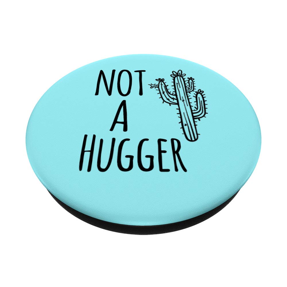 Funny Cactus Introvert PopSockets Grip & Stand - Not A Hugger Phone Holder for iPhone, Samsung & Tablets - Perfect for Home, Office & Travel Use