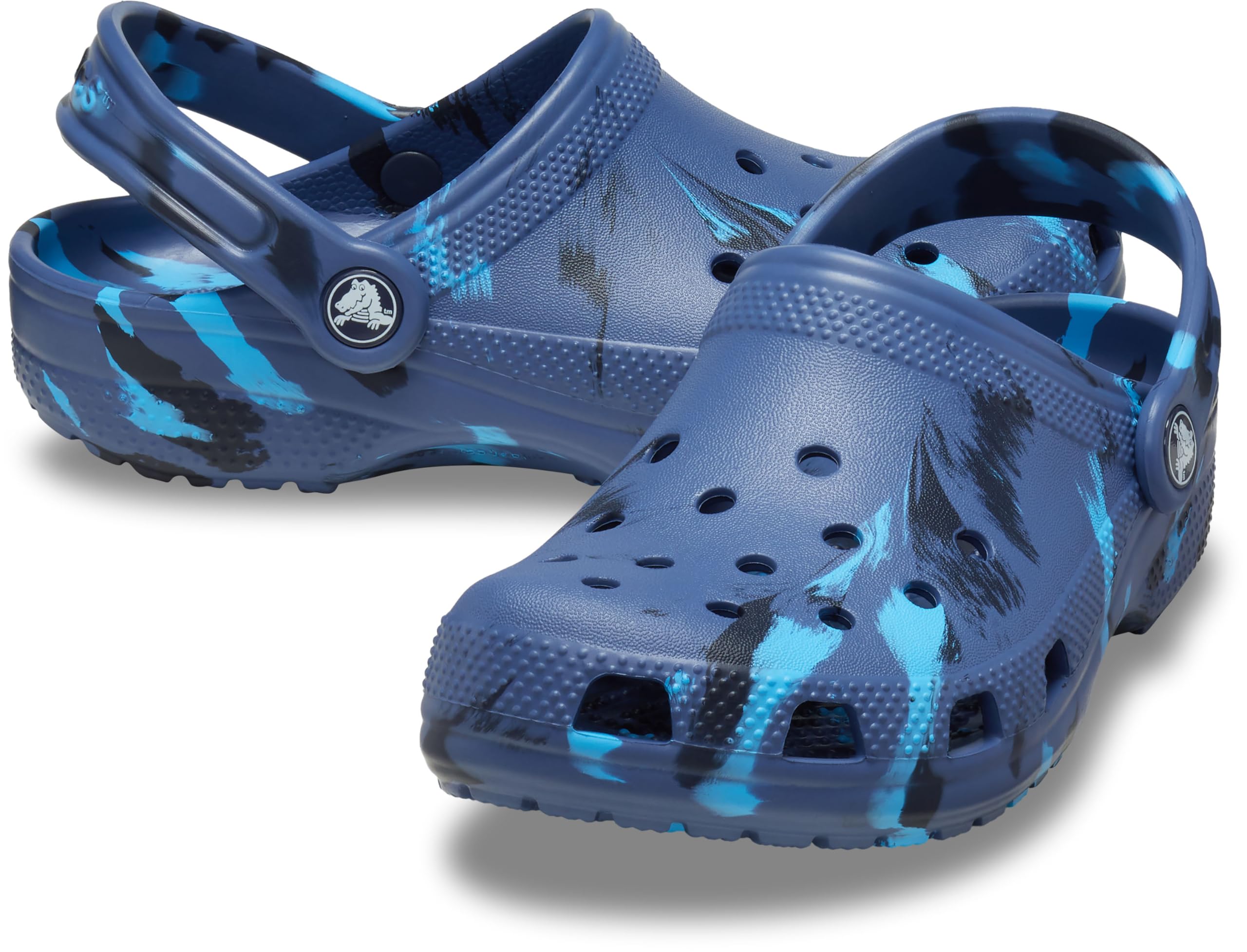 Crocs Kids' Classic Marbled Tie-Dye Clogs | Comfortable & Lightweight Water Shoes for Boys & Girls | Perfect for Beach, Pool & Outdoor Play
