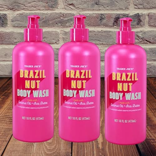 Trader Joe's Brazil Nut Body Wash - Limited Edition, 16 fl oz (3-Pack) | Moisturizing & Nourishing for Dry Skin - Perfect for Shower & Bath Relaxation
