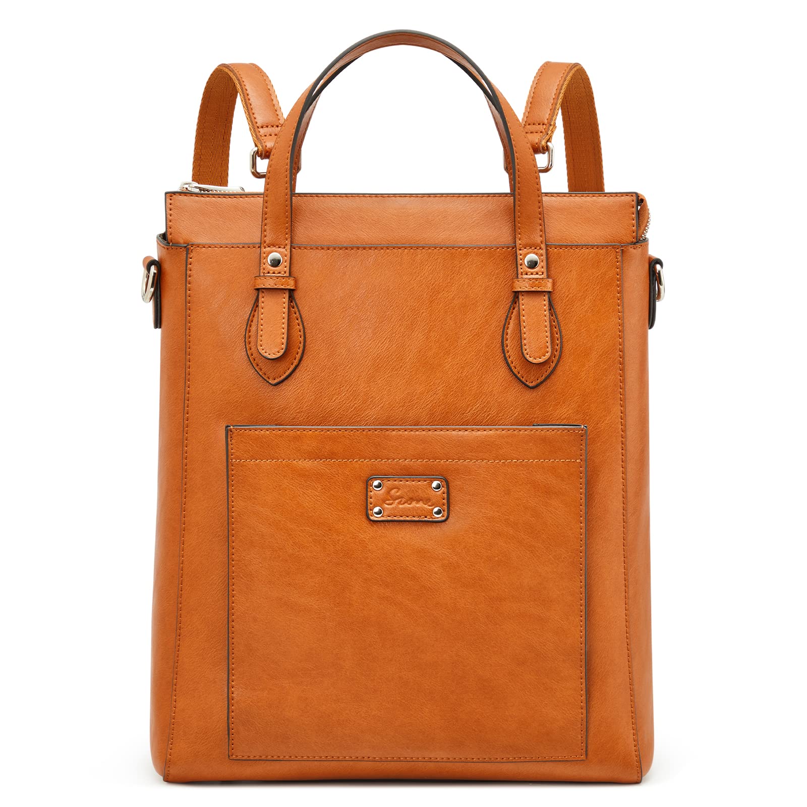 Genuine Leather Convertible Backpack Purse for Women - Tote Bag, Handbag & Shoulder Bag with Luggage Sleeve - Perfect for Work, Travel & Daily Use
