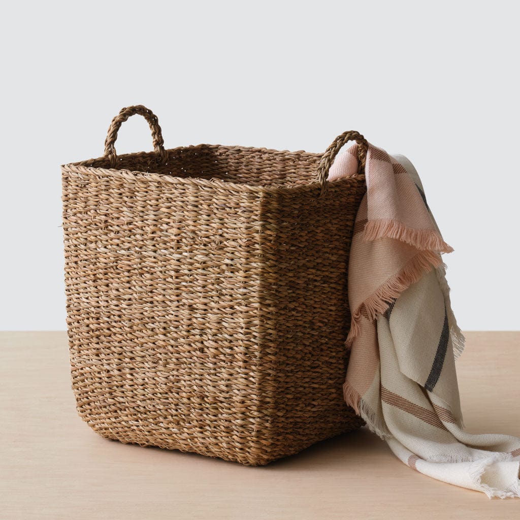 Padma Square Storage Baskets - Woven Decorative Bins for Home Organization - Perfect for Bedroom, Bathroom & Closet Storage