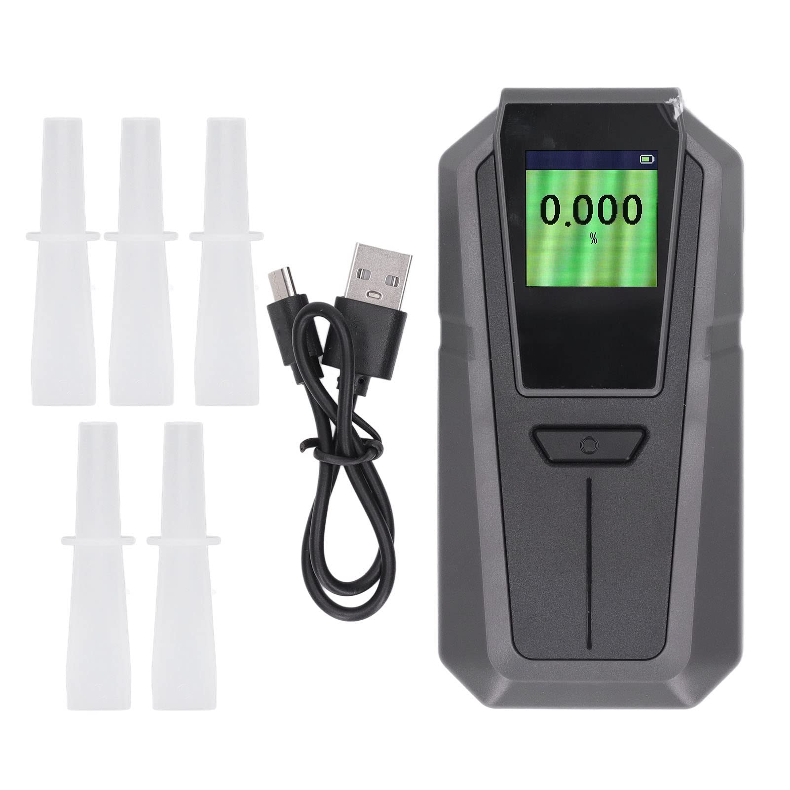 Professional Breathalyzer - High Accuracy Alcohol Tester with Mouthpieces | Portable BAC Detector for Drivers, Personal & Home Use | Ideal for Road Safety Checks, Workplace Testing & Family Health Monitoring