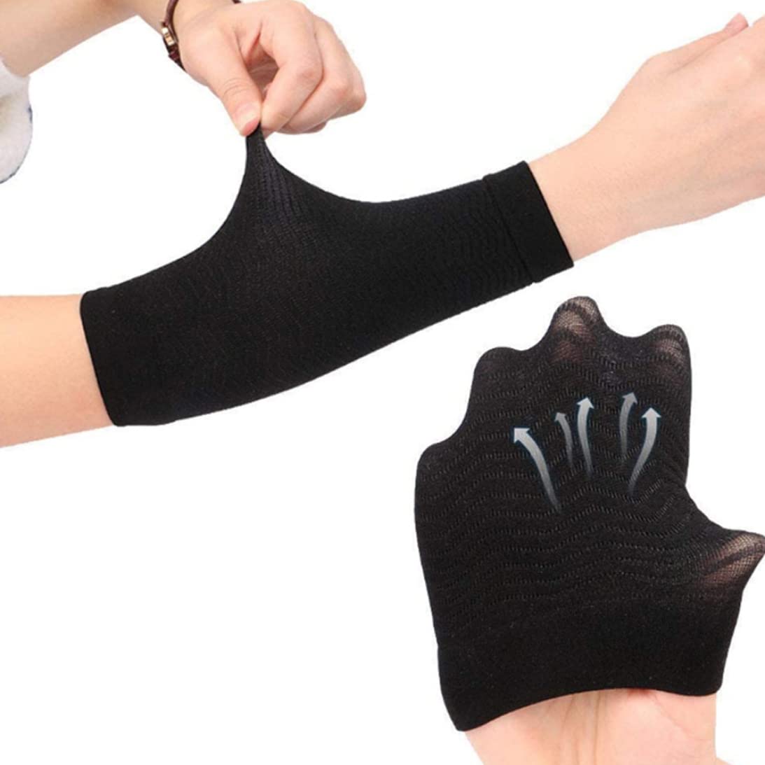 Women's Arm Shaper Sleeves - 2 Pack Black Compression Arm Sleeves for Toning & Slimming Upper Arms | Unisex Design for Women & Men | Perfect for Workouts, Yoga, and Everyday Wear