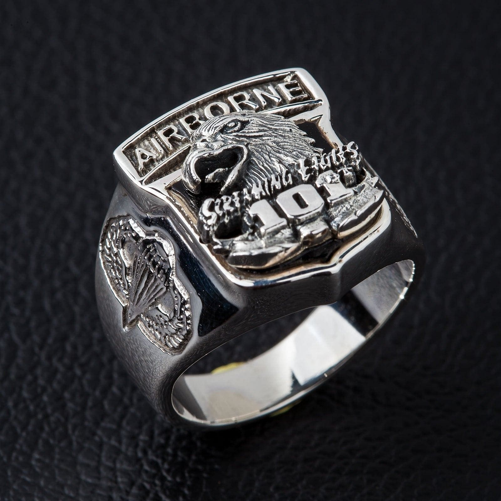 Screaming Eagle 101st Airborne Division Sterling Silver Military Ring for Men - Perfect for Veterans, Army Enthusiasts & Collectors