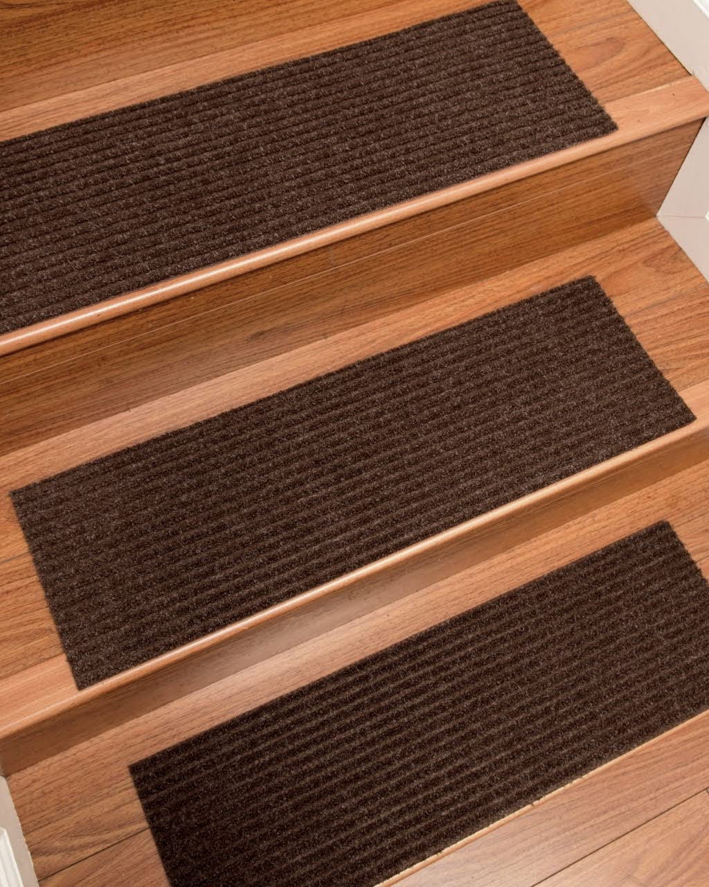Natural Cotton Area Rugs - Dark Brown DIY Pet Friendly Carpet Stair Treads (9