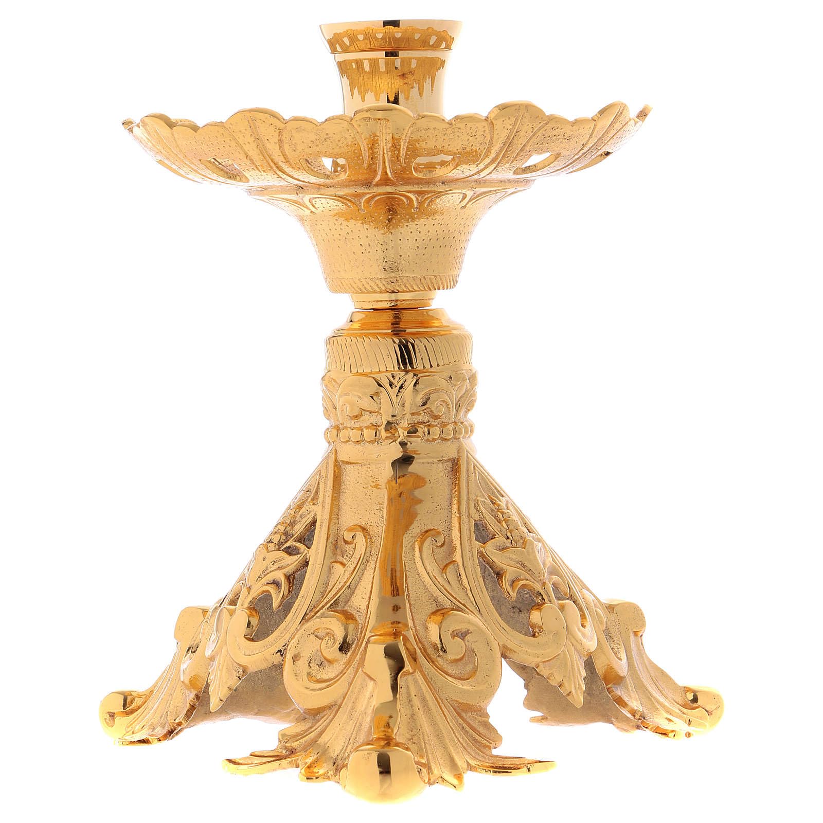 Golden Brass Candle Holder 24cm - Elegant Home Decor for Dining Table, Wedding Centerpiece, and Romantic Ambiance