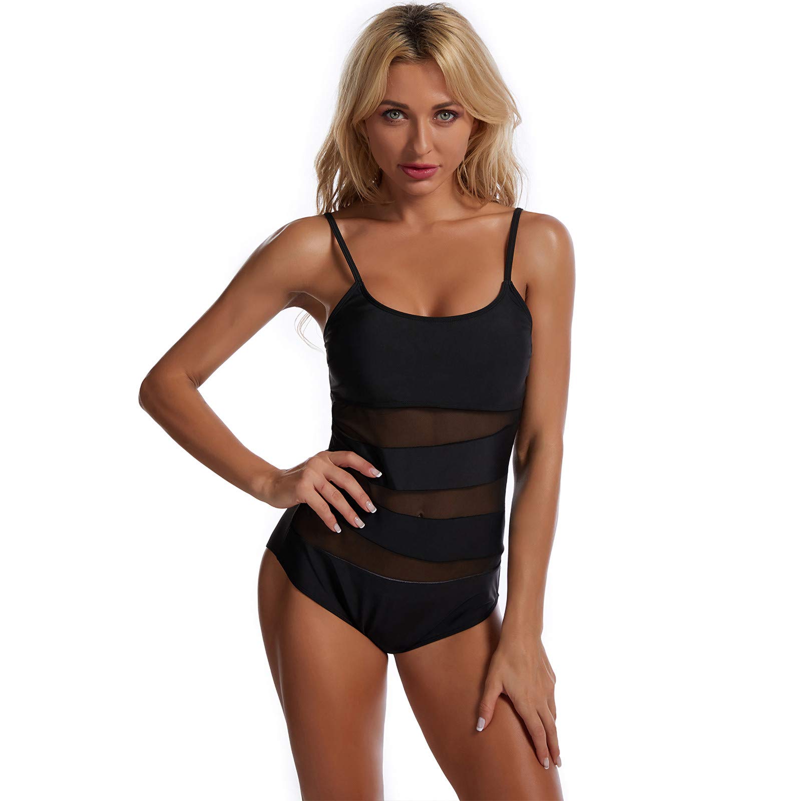 Sexy Women's Bikini Swimsuits - One Piece & Mesh Panel Swimwear in Multicolor for Beach, Pool & Vacation - Plus Size & Regular Options Available