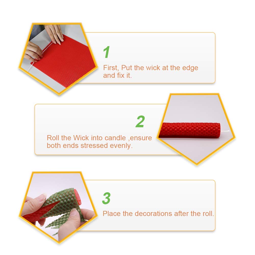 **Tafuero Beeswax Honeycomb Candle Sheets - 12pcs Natural Candle Making Kit (10