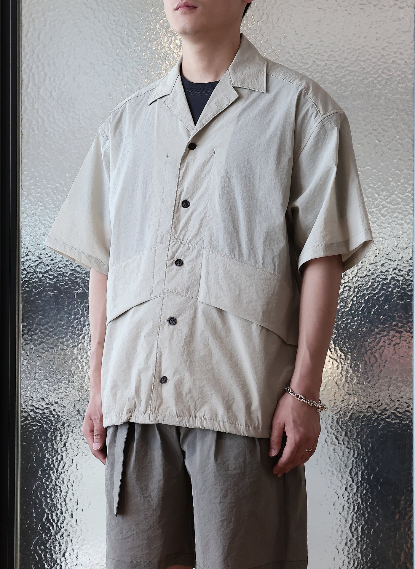 Premium Nylon Polyester Business Casual Shirt Jacket for Men - Lightweight Open Collar Blazer for Office, Travel & Smart Casual Outfits