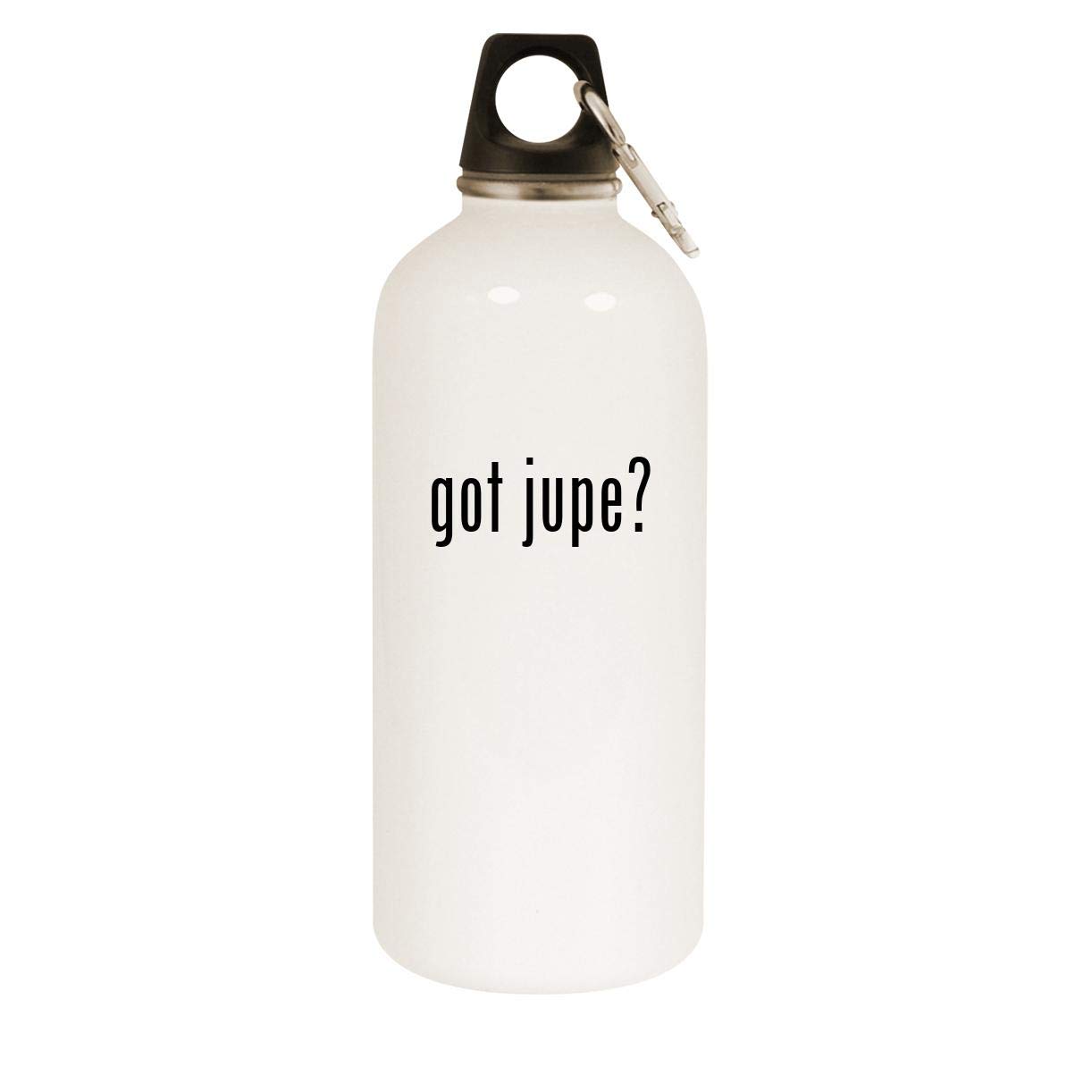 20oz Stainless Steel White Water Bottle with Carabiner Clip - Insulated Leakproof Thermos for Hiking, Gym & Outdoor Activities
